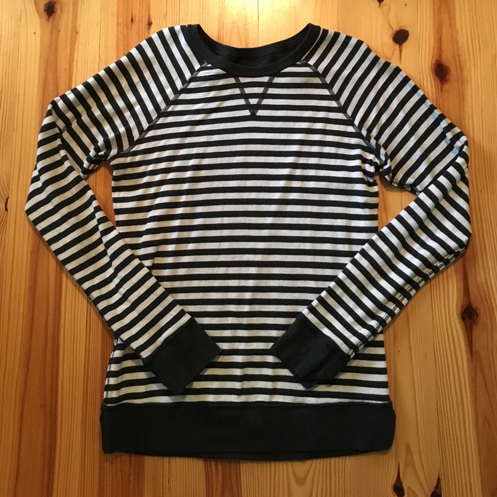 lululemon athletica Black and White Striped Sweatshirt